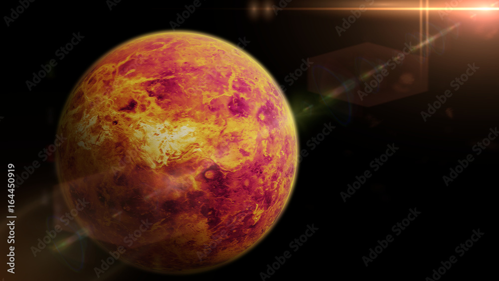 Naklejka premium planet Venus lit by the bright Sun