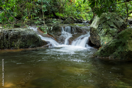 Krok-E-Dok waterfall and rain forest on mountain in Khao Yai National park, Thailand.