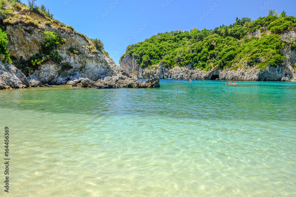 Beach Paleokastritsa on the Island Corfu, Greece.