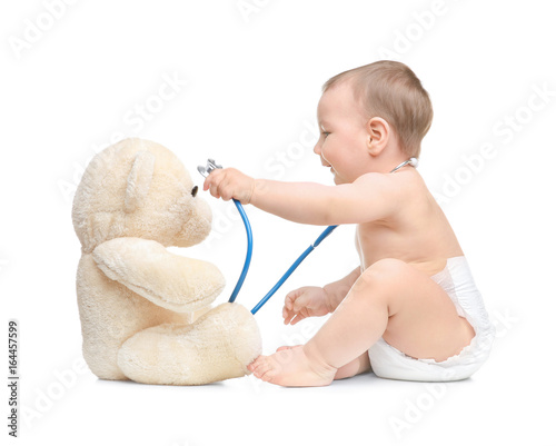 Cute little baby playing wi...