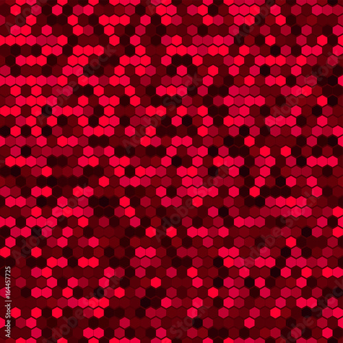 Red Hexagon Background. Abstract Seamless Pattern.
