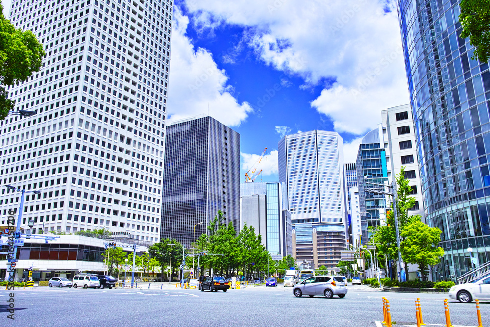 Fototapeta premium Skrzyżowanie Osaka Umeda Midosuji Umeda Shindo