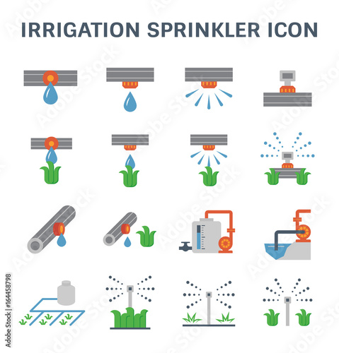 Automatic water sprinkler and irrigation system for garden and lawn.