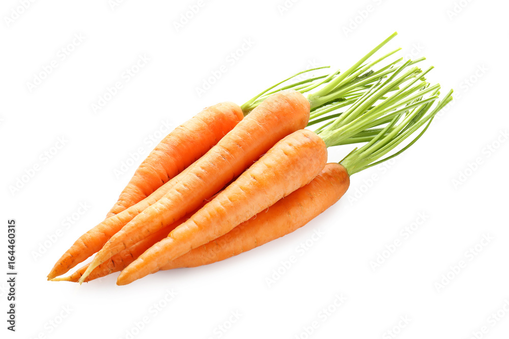 Fresh organic carrots on white background Fresh organic carrots on white background