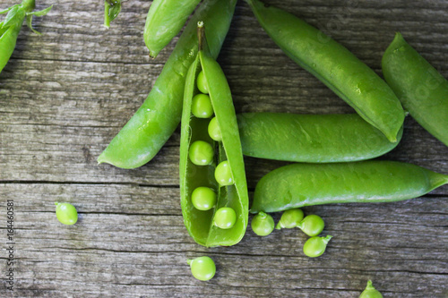 Fresh green peas.