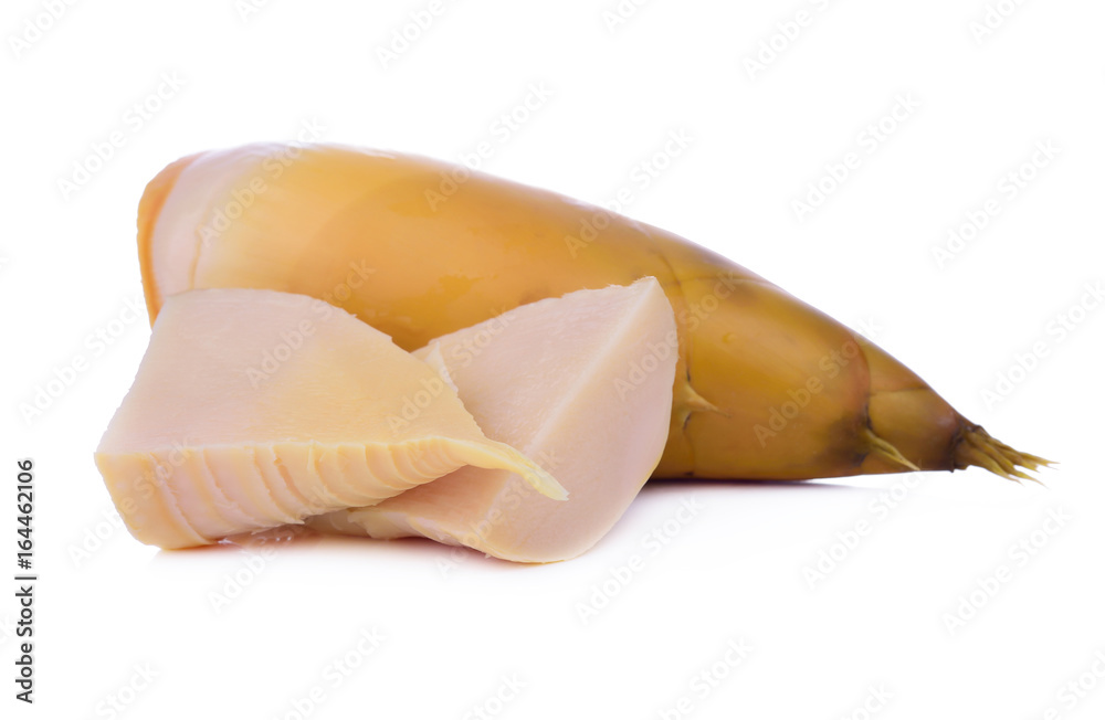 boiled bamboo shoots isolate on white background boiled bamboo shoots isolate on white background