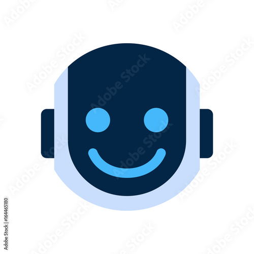 Robot Face Icon Smiling Face Emotion Robotic Emoji Vector Illustration
