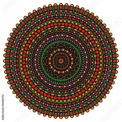 abstract vector doodle colored detailed bright mandala