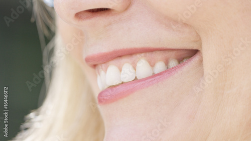 Close up of smiling woman's mouth