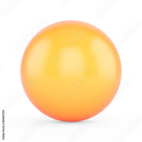 3d rendering orange sphere on white background