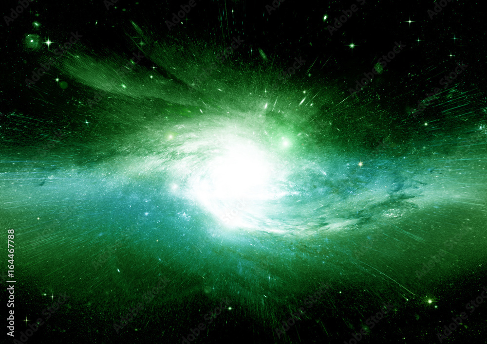 Fototapeta premium Stars, dust and gas nebula in a far galaxy