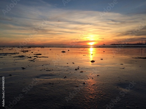 Couché soleil Plage Vasouy Calvados