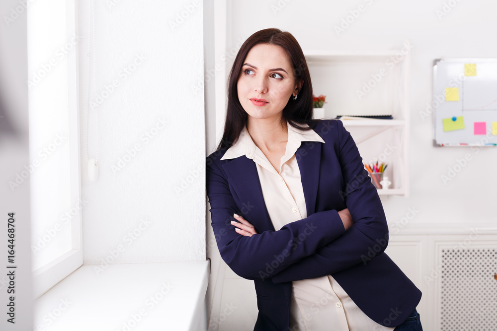 Business woman thinking about successful strategy Business woman thinking about successful strategy