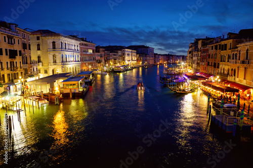 Grand Canal at night in Venice  Italy
