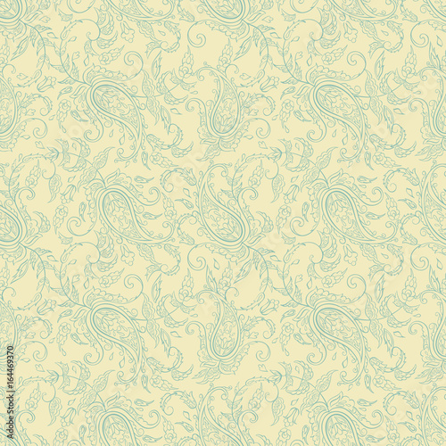 paisley seamless textile pattern in asian batik style