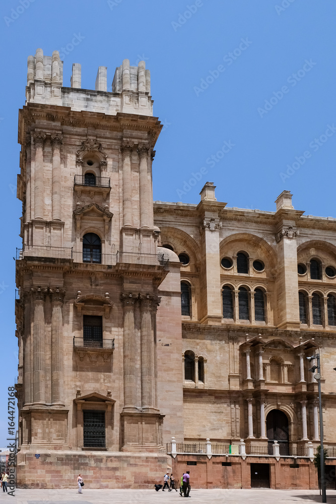 MALAGA, ANDALUCIA/SPAIN - JULY 5 : View towards the Cathedral in Malaga Costa del Sol Spain on July 5, 2017