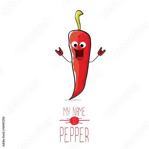 vector funny cartoon red pepper character isolated