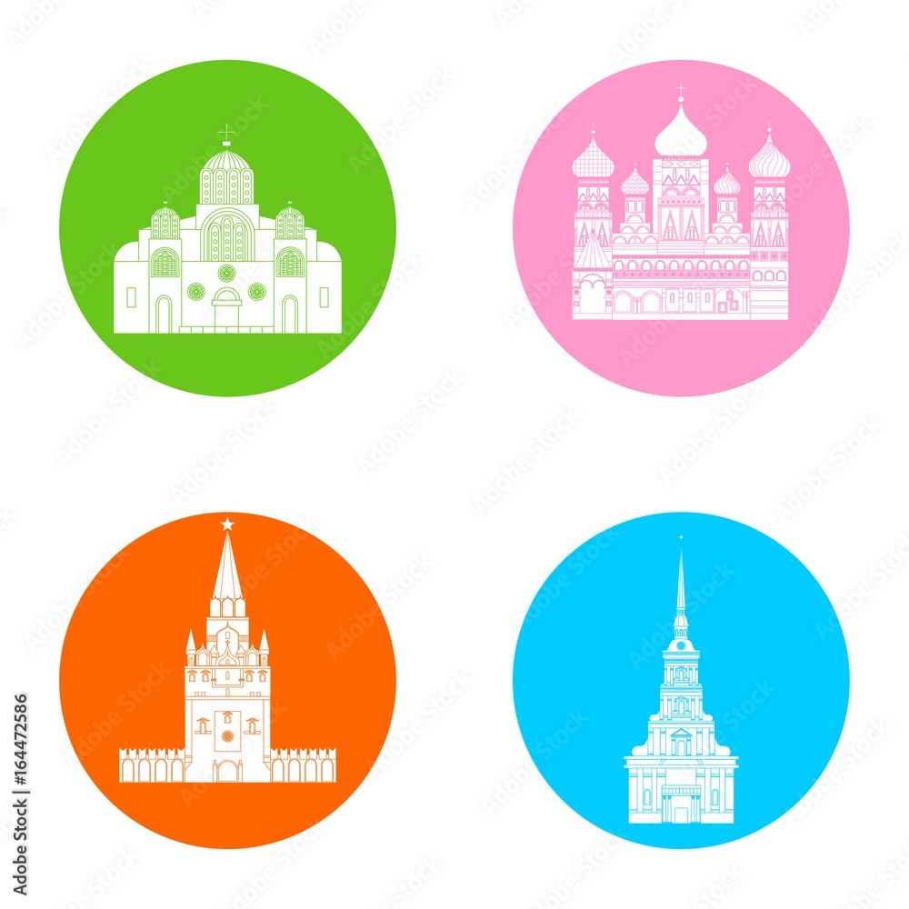 russia icons set