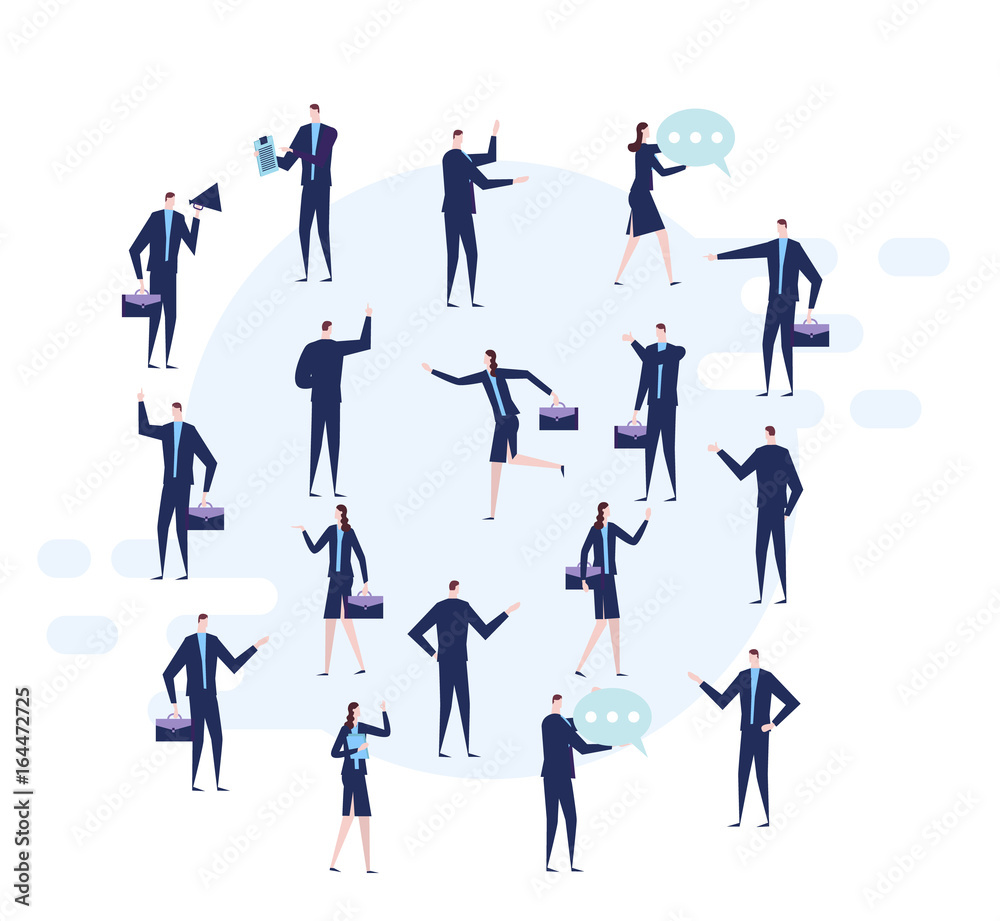 A group of business and office people. Vector illustration.