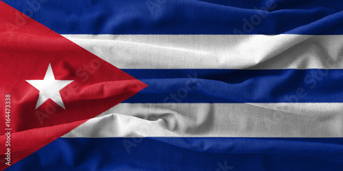 Cuba flag painting on high detail of wave cotton fabrics