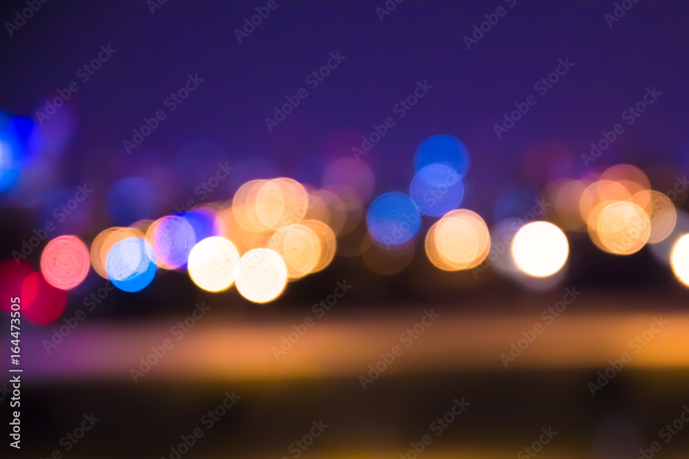 Defocused blur of city lights at night abstract   - obrazy, fototapety, plakaty 