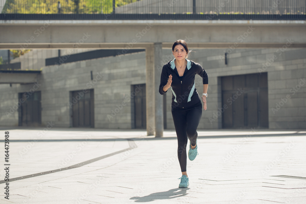 Young woman active exercise workout on street outdoor Young woman active exercise workout on street outdoor