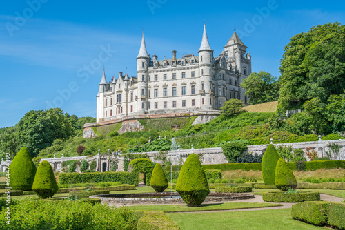 Dunrobin Castle in a sunny day, Sutherland county, Scotland. photo