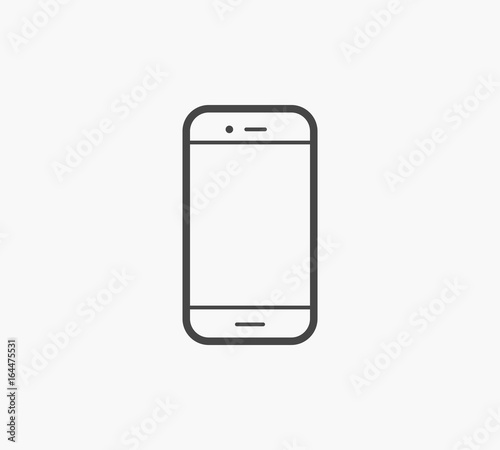 Simple Line of Cell Phone Vector Icon