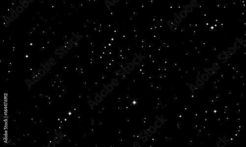 Abstract white stars in a black sky