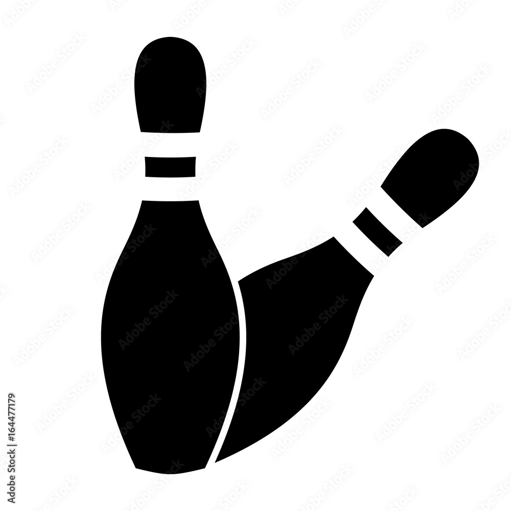 Two Bowling Pins About to Fall Illustration Isolated - Strike! Two Bowling Pins About to Fall Illustration Isolated - Strike!