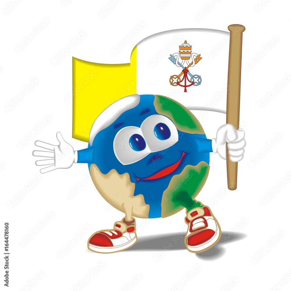 Naklejka premium Planet_with_flag_Vatikan