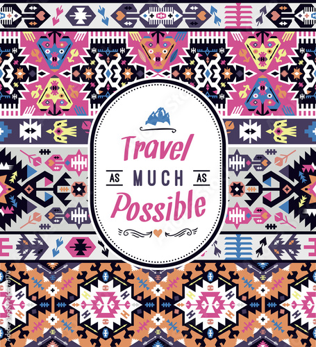 Fancy abstract vector pattern in tribal style