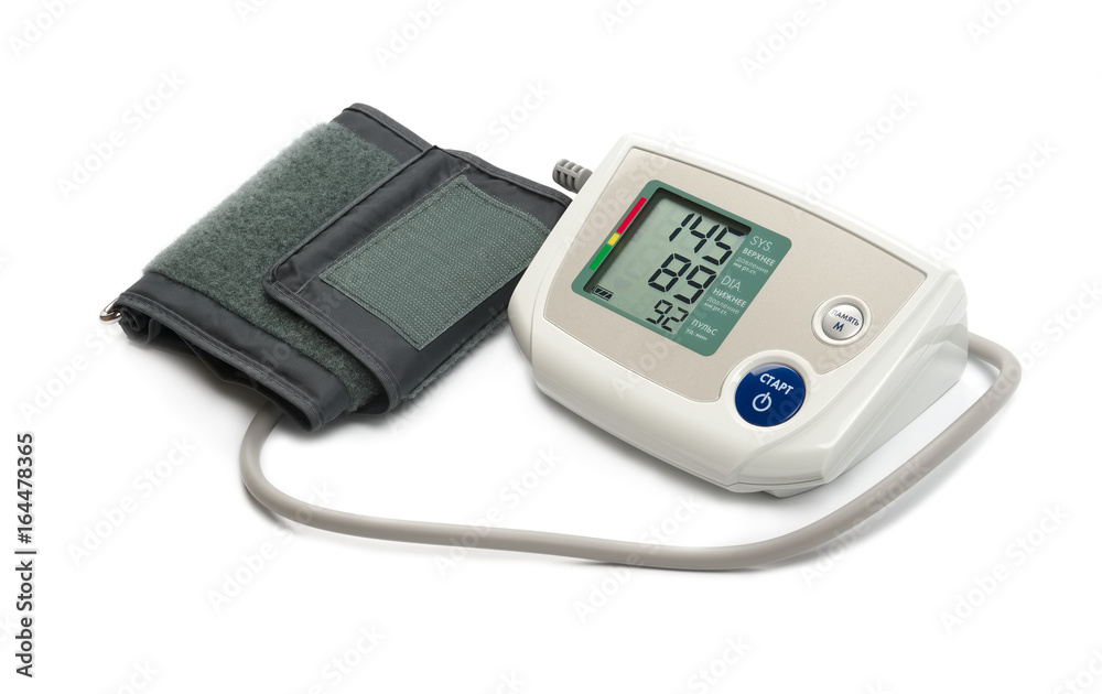 Blood pressure monitor (tonometer) on a white background Blood pressure monitor (tonometer) on a white background