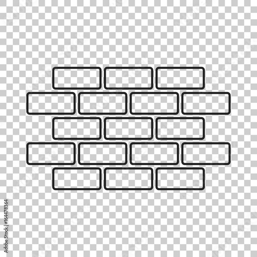 Wall brick icon in flat style isolated on isolated background. Wall symbol illustration in line style.