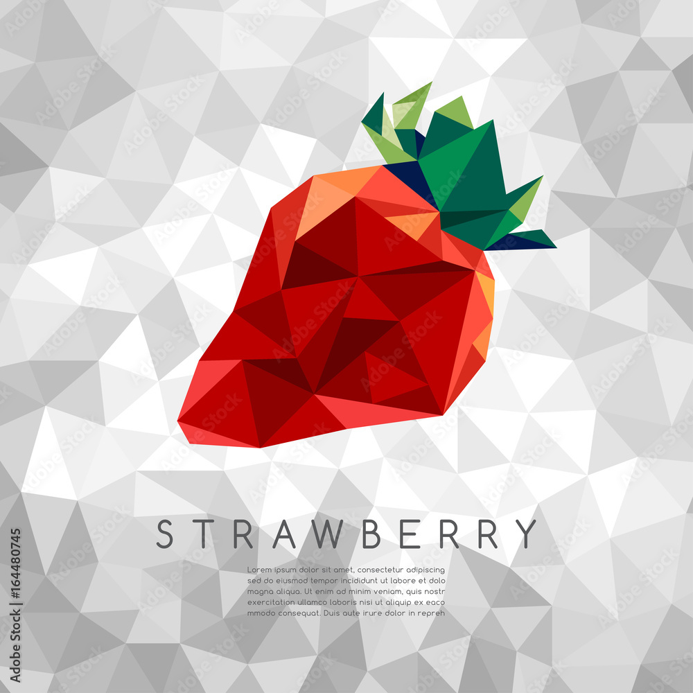 Fototapeta premium Wieloboczne Truskawka: Ilustracja Wektorowa