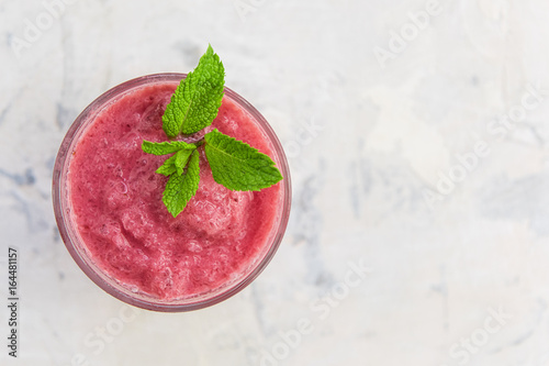 Strawberry smoothie with mint