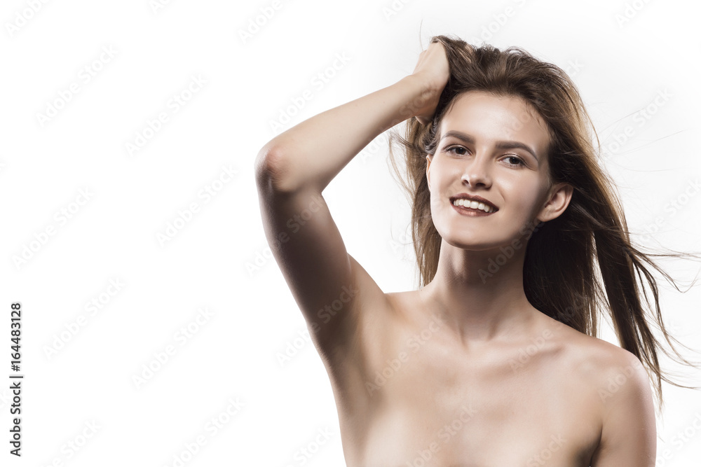 Potrtrait of young woman isolated on white Potrtrait of young woman isolated on white