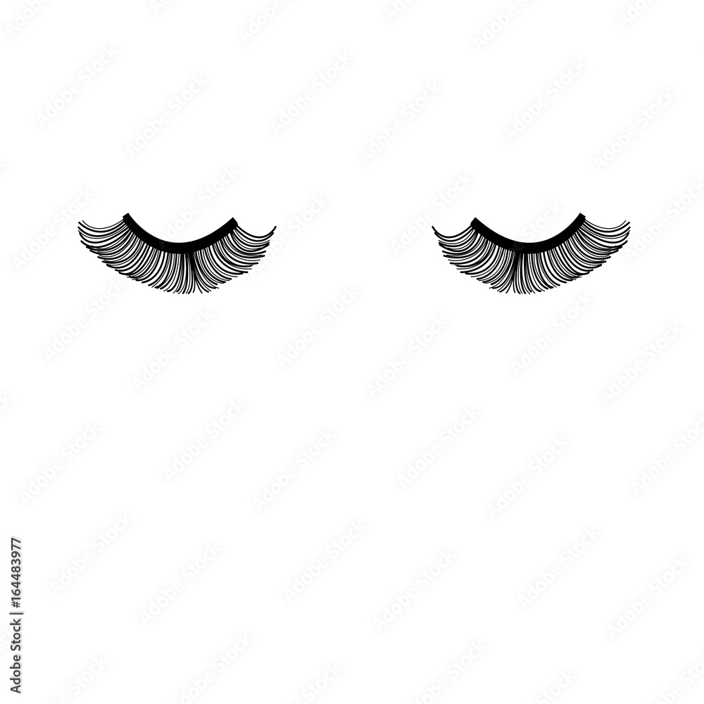 Vector closed eyes with eyelashes Vector closed eyes with eyelashes