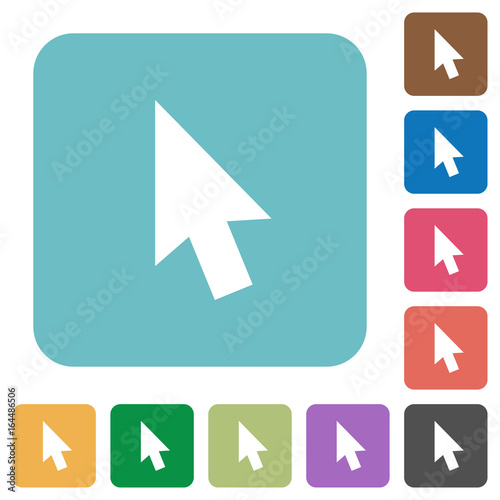 Mouse cursor rounded square flat icons