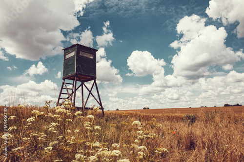 Animal watching tower on field