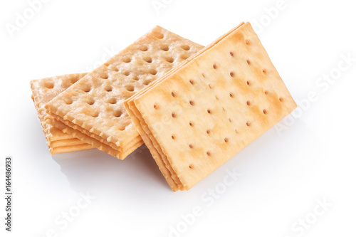 Tasty biscuits isolated on white background.