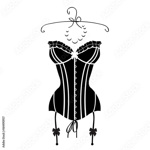 Lady's sexy black vintage corset photo