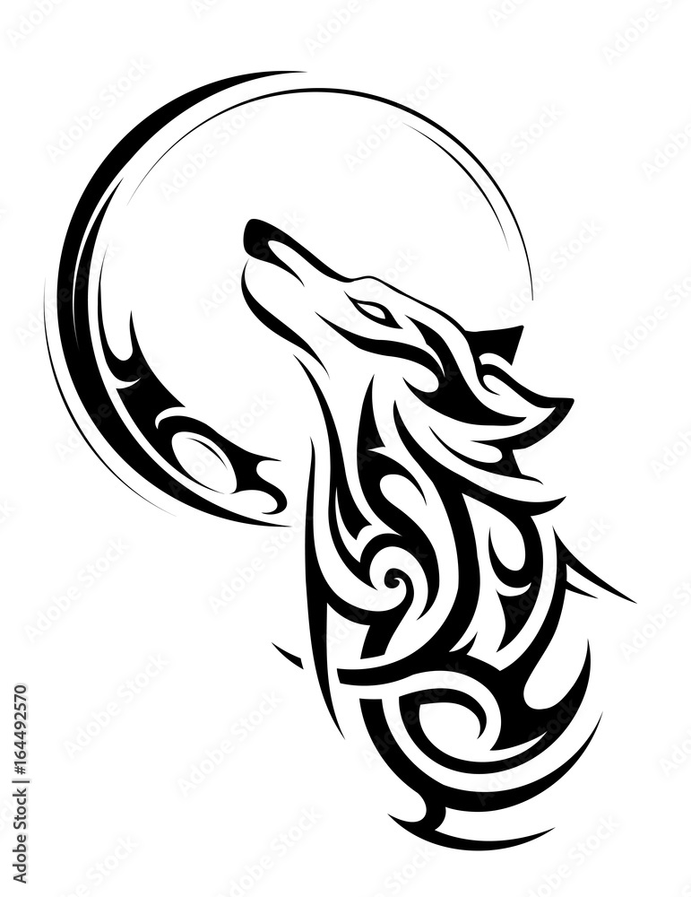 Fototapeta Tribal wilk tatuaż