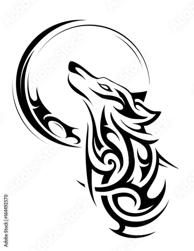 Fototapeta Tribal wilk tatuaż