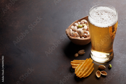 Fotografie, Obraz Lager beer and snacks