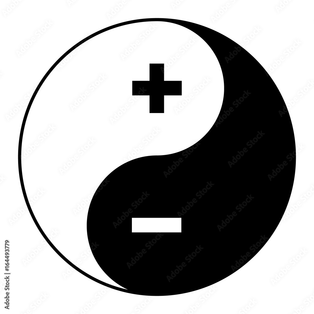 Obraz premium Yin yang symbol of harmony and balance plus minus