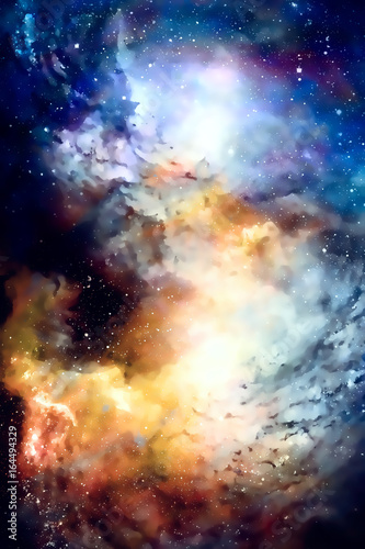 Cosmic space and stars, color cosmic abstract background. Graphic effect.