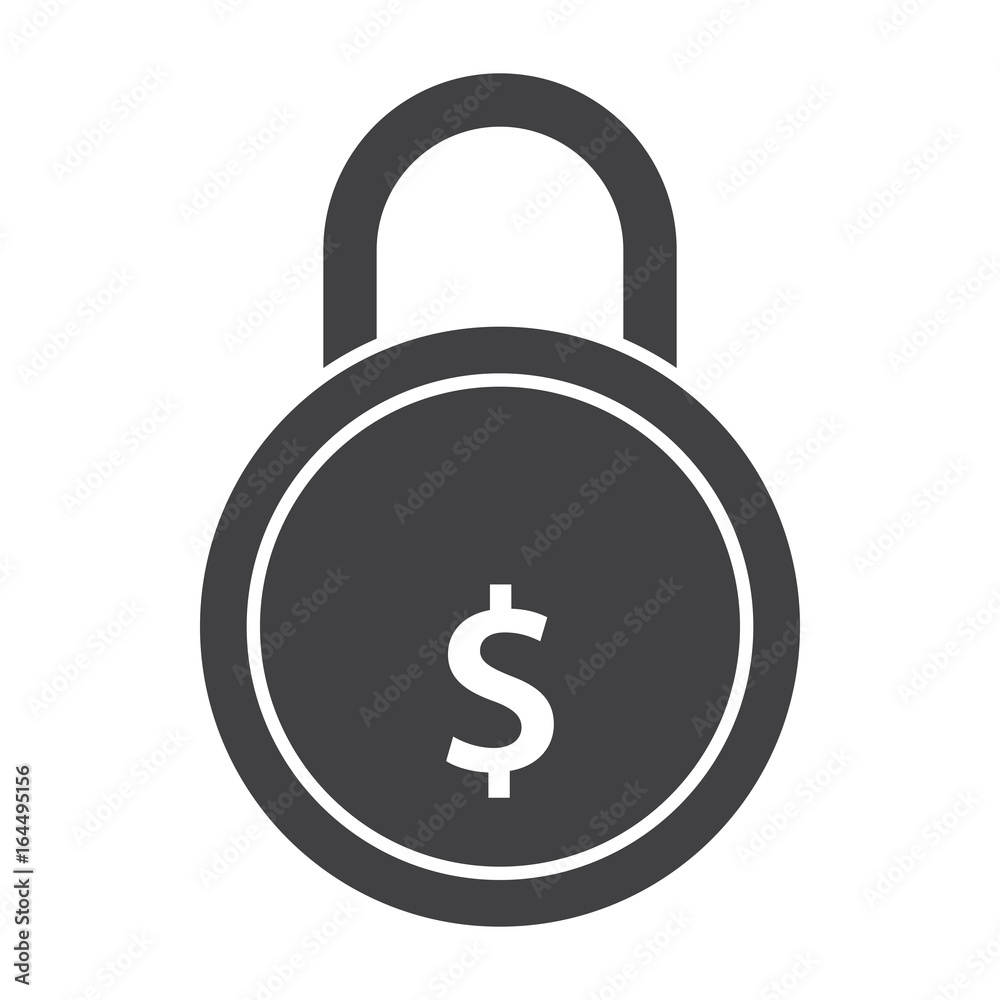 Secured loan concept with golden lock and dollar sign Secured loan concept with golden lock and dollar sign