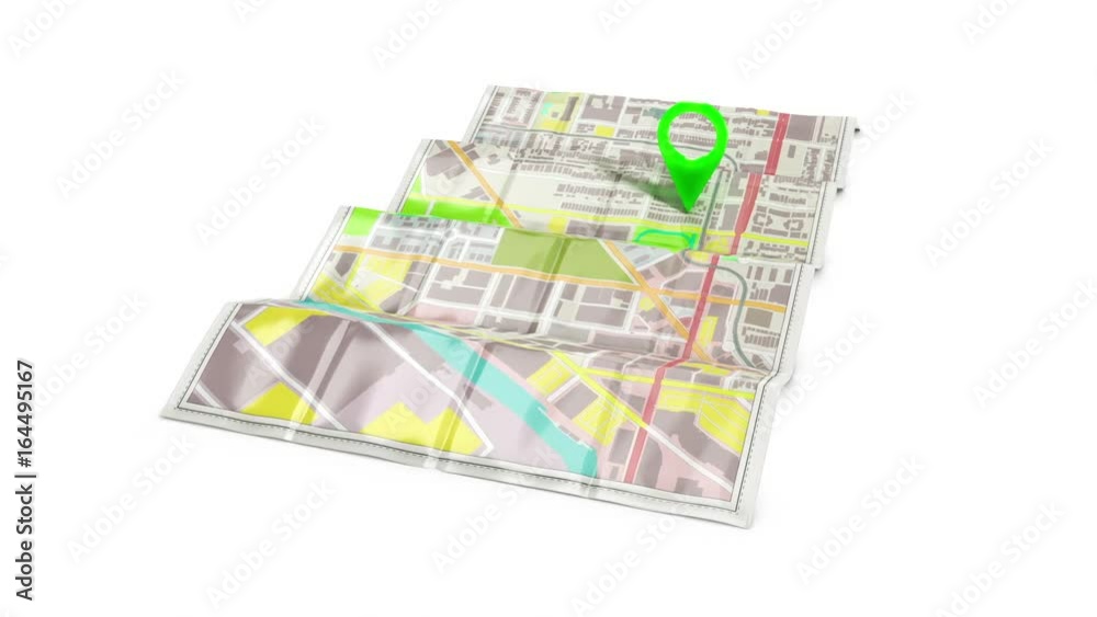 Pin Point Location on Folding Map Pin Point Location on Folding Map
