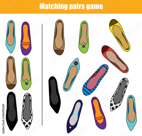 Find the same pictures children educational game. Matching pairs game